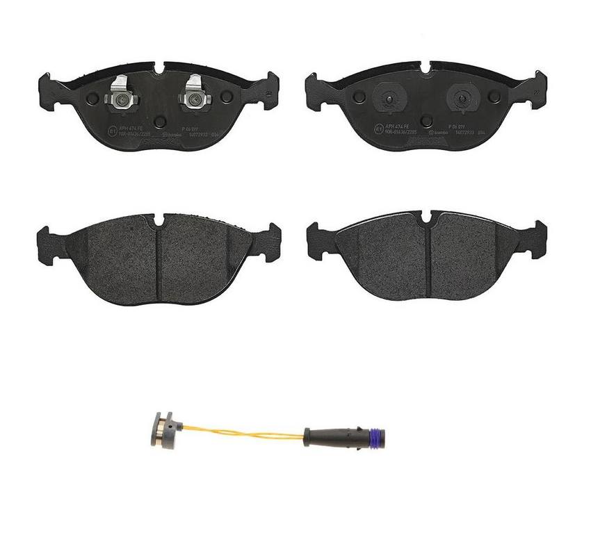 Mercedes Brakes Set Kit - Pads Front (Low-Met) (with Sensor) 8N0698151D - Brembo 1811821KIT